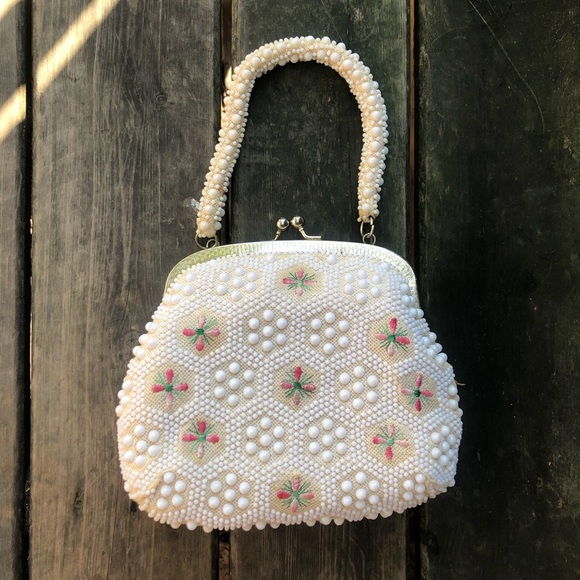 Vintage Handbags - Handmade beaded and embroidered Hand Bag